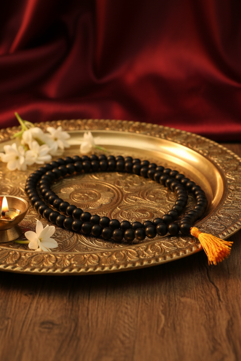 Original Karungali Malai 58-Beads Ebony Wood with Govt. Certified